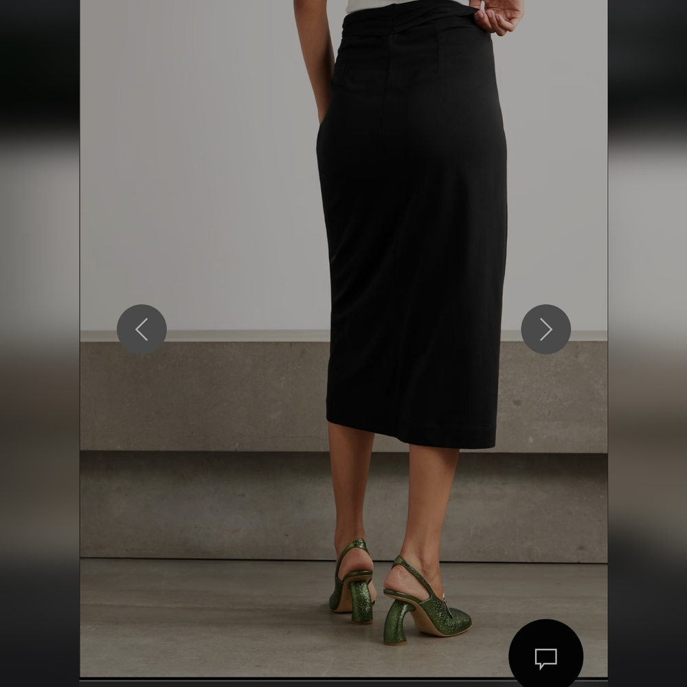 Dries Van Noten Black Draped Midi Skirt - Picture 3 of 14